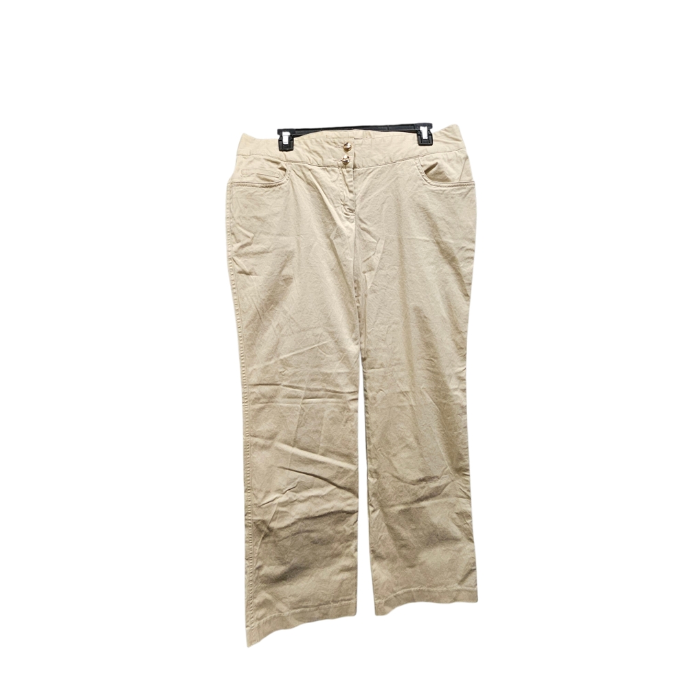 Daisy Fuentes Tan Wide Leg Pants 98% Cotton 2% Spandex Size 10
